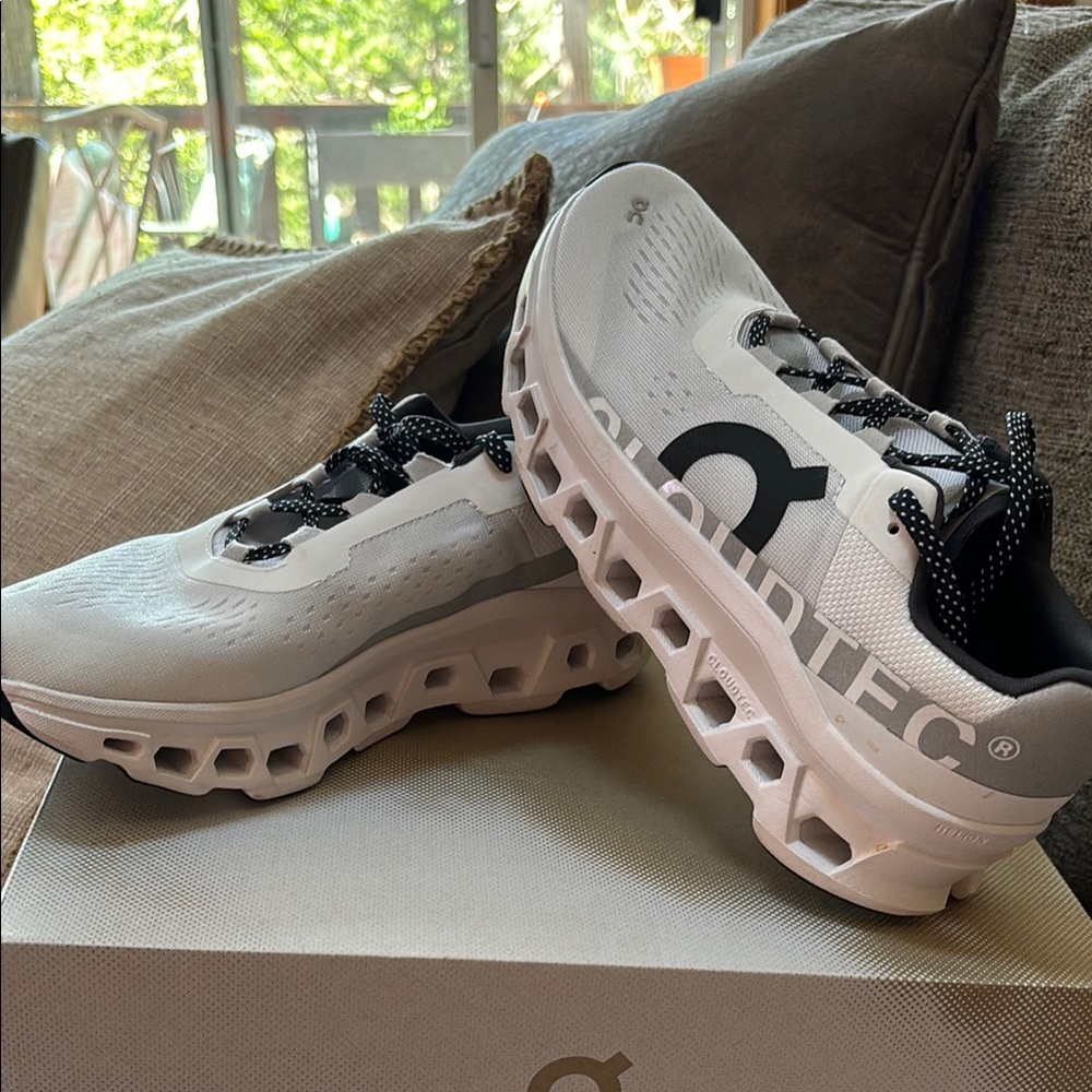 On Cloudtec White and Black Sneakers